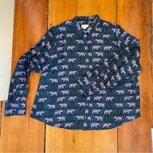 J Crew Collection Silk Tiger Pattern Blouse. Size 22.